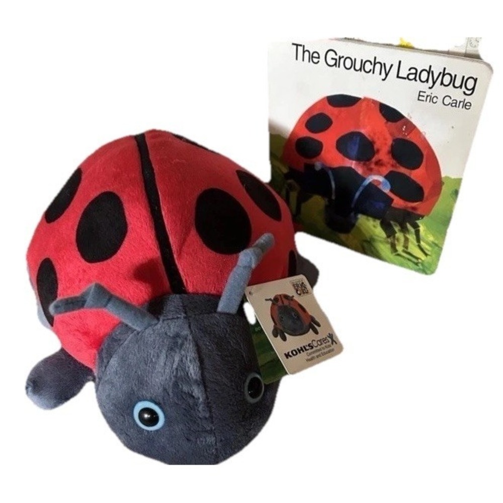 The Grouchy Ladybug 2010 Kohls Cares Eric Carle 13" Plush NWT & Board Book - Picture 2 of 5